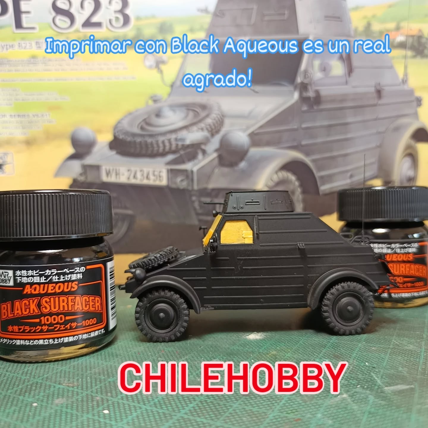 Imprimar tu modelo es el paso clave para tener un buen resultado. Aqueous Black Surfacer deja la superficie lista para comenzar el proceso de pintura.
Este y otros productos los encuentras en www.chilehobby.cl
#modelkit #plastimodelismo #plasticmodels #maquetas #modelismo #weathering #scalemodeling #scalemodels
#mrhobby #mrhobbypaint #mrhobbycolor #mrcolor
#chilehobby
#modelismochileno
#modelismomilitar #scale35 #plasticmodel #scalemodelling #scalemodelsworld #135scale #tankmodel #soviettank #35scale
#modelhobby #plastickit #modelkits
#scalemodels #scalemodel #scalemodelbuild